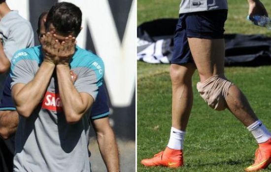 C羅左膝蓋掛冰袋疑似受傷 訓練提前退場