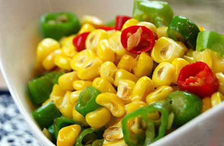 兒童美食菜譜：青椒玉米粒