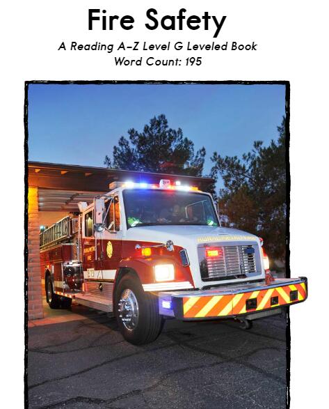 《Fire Safety》RAZ分級英語繪本pdf資源免費下載