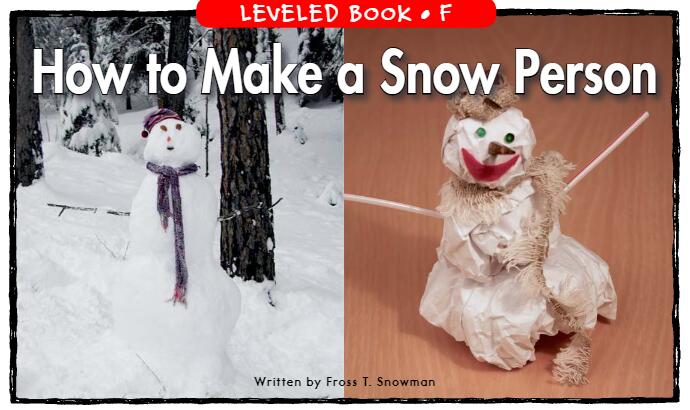 《How to Make a Snow Person》RAZ分級繪本pdf資源免費下載