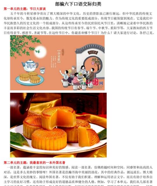 2020部編版六年級下冊口語交際專項練習題及答案資源免費下載