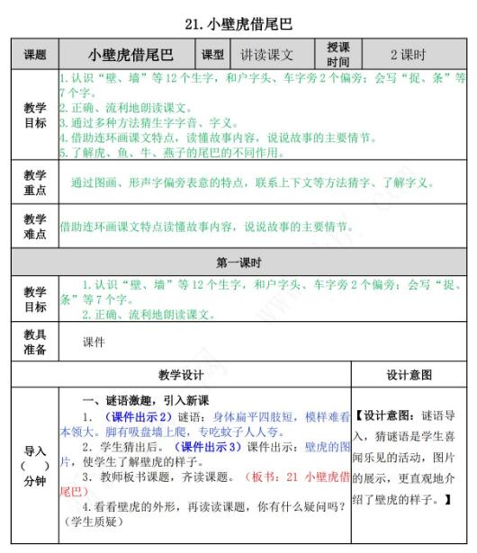 2021年部編版第21課小壁虎借尾巴學案文檔資源百度網(wǎng)盤免費下載