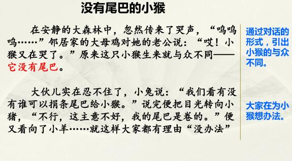 2021年部編版三年級下冊習作：沒有尾巴的小猴PPT課件免費下載