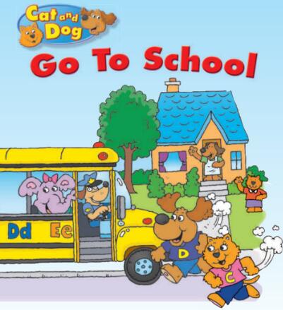 《Cat and Dog Go to School》少兒英語繪本pdf資源下載