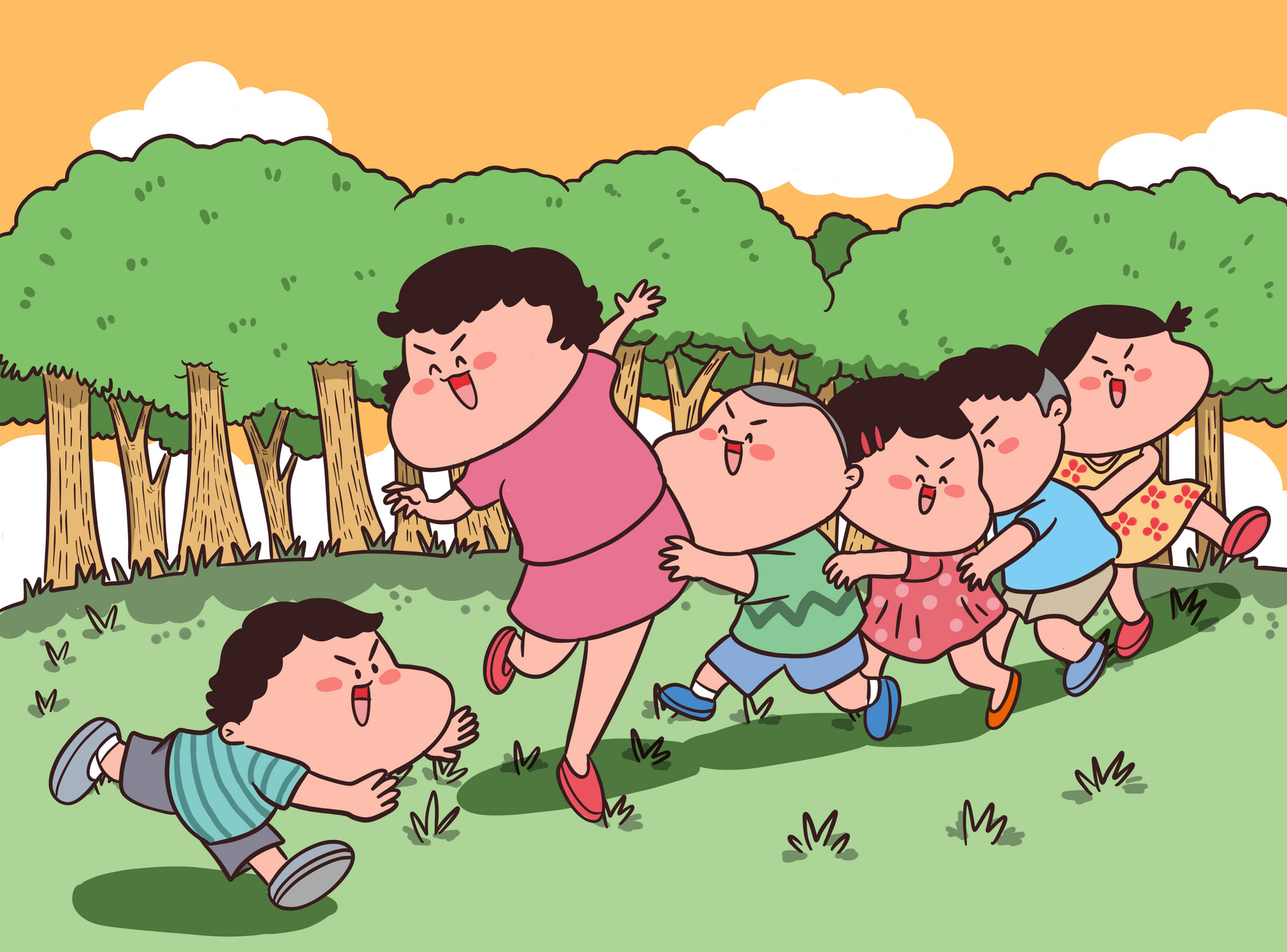 老鷹捉小雞作文一年級100字