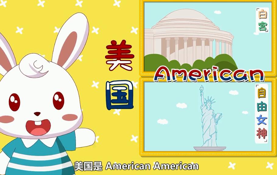 兔小貝英語寶典第19集國家名稱視頻百度網盤資源下載